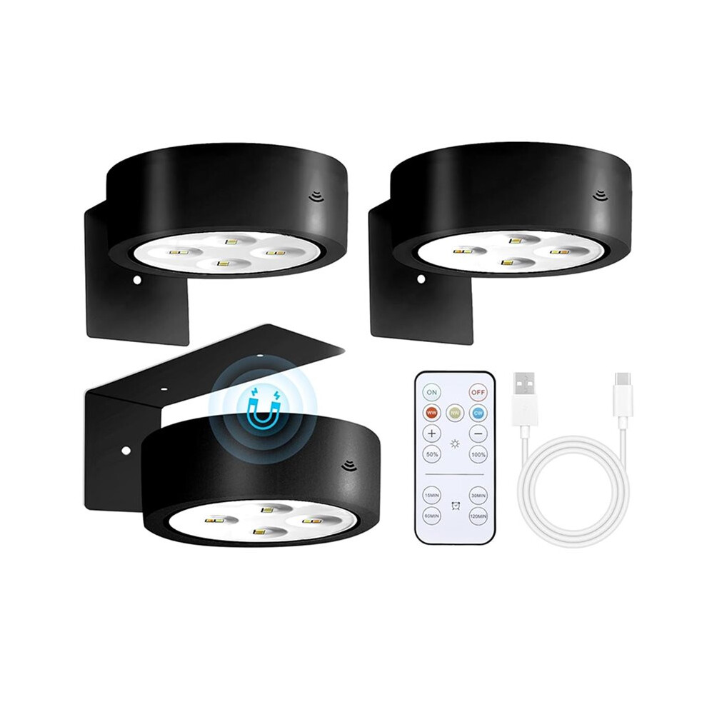 3-Pack Wireless Picture Lights, Battery Operated with Remote, Dimmable LED Art Lighting,Magnetic Led Painting Light