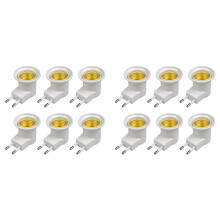 E27 Lampenfassungsadapter mit Schalter, Kunststoff, Standard-Einschraubsteckdose, Konverter für Glühbirnen für Zuhause, 12 Stück, EU-Stecker