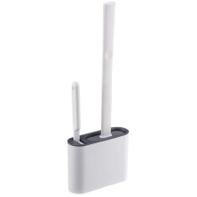 Spazzola per WC Spazzola per WC nel Silicone per Pulizia Profonda e Kit Supporto per Asciugatura Rapida con Gancio e Setole Piccole per Spazzolino nel