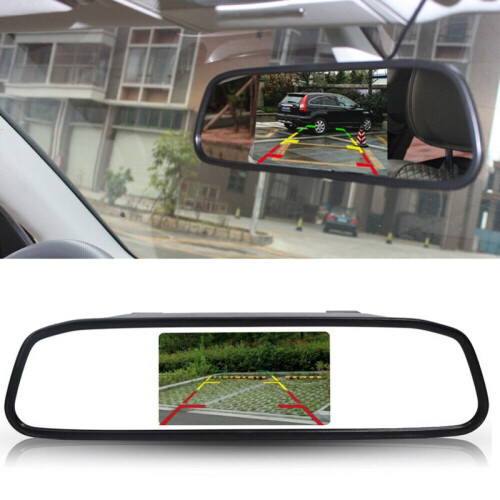 4,3-Tums Bil DVR Dash-Kamera Backspegelmonitor StöDer 2-VäGs Videoinspelare Dash Cam LCD-SkäRm 2