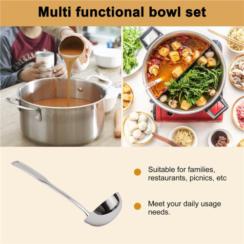 Concha de Sopa de Cozinha 304 Colheres de AçO InoxidáVel Perfuradas Luminous Ladell com Conchas de Molho para Servir, 11,8 Polegadas 2