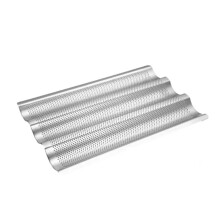 French Bread Baking Pan 3 Waves Non-Stick Stainless Steel Bread Tray for Toaster Oven Kitchen Meat Biscuit Bread Plate