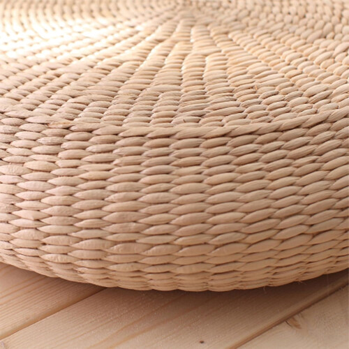Runder Stroh-Bodenhocker, beige, 40 cm 1