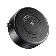 Support de Téléphone Portable Intelligent à Chargement Sans Fil 15 W, Adsorption Magnétique Sous Vide, Charge Rapide Sans Fil pour Voiture, Noir