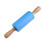 Wooden Handle Silicone Rolling Pin Sky Blue 1 pc 2