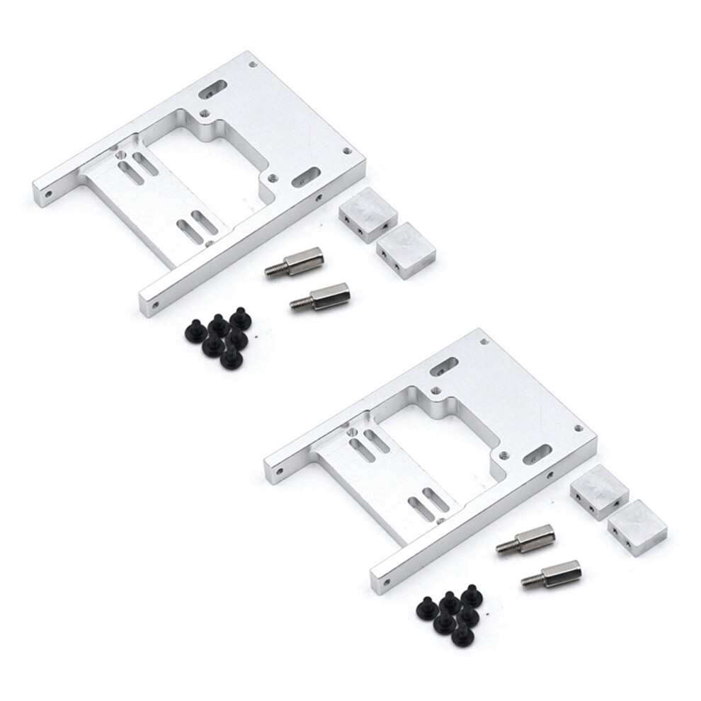 2X 1/16 Rc Car Metal Steering Servo Warehouse Upgrade Fixed Mount Bracket For Wpl B1 B14 B16 B24 C24 C14 Rc Car- Silver 4713708014946