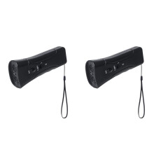 2X Bouchon Anti-Aboiement à Ultrasons Répulsif Portable pour Chien avec Lumière LED Alimenté par Batterie