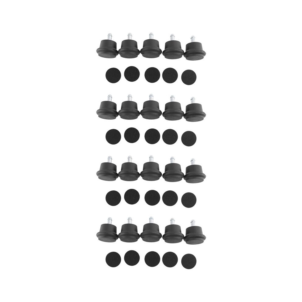 20Pcs Bell Glides Replacement Office Chair Or Stool Swivel Caster Wheels To Fixed Stationary Castors 4711205978884