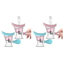 4-Teiliger Augenspülbecher, Augenspülreiniger-Set, Manuelles Luftdruck-Augenreinigungsbecher-Werkzeug, Augenspülung, Silikon-Augenbadbecher