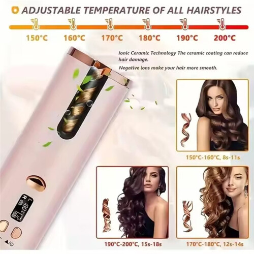 Portable Cordless Automatic Hair Curler with Ceramic Rotating , Intelligent Temperature Control 2
