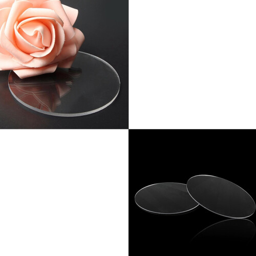 2pcs Transparent 3mm Thick Mirror Acrylic Round Disc Diameter - 100mm & 85mm 1