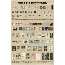 200 Pezzi Vintage Ephemera Pack Decoupage Paper Junk Journal Kit Scrapbook Planner Sticker Supplies (Esplorazione)