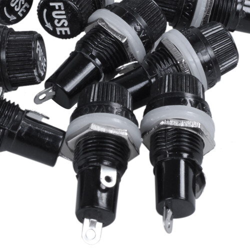 30Pcs 10A AC 250V 5mm x 20mm Panel Mounted Plastic Fuse Holder Socket