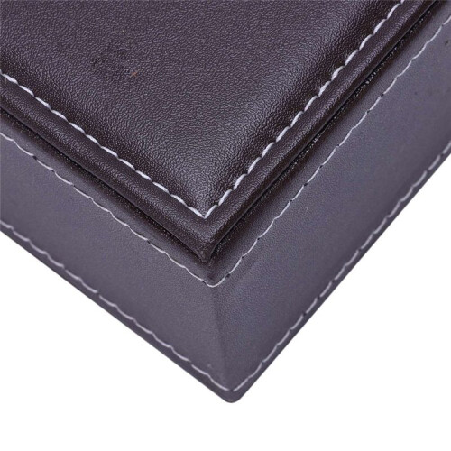4X Portable Leather Rectangular Tissue Cover Box Holders Case Pumping Paper Hotel Home Car Gift Brown 2