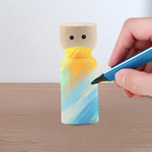 Lot de 6 figurines en bois vierges (4,5 x 1,8 cm) 2