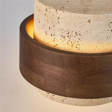 Pendant Lamp Bedroom Beside Chandelier Small Stone Light Wood Walnut Color Hanging Lighting Fixture Retro Bar Restaurant