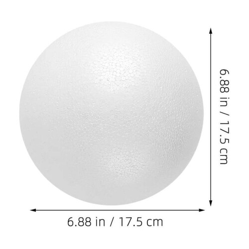 Bolas de espuma branca para artesanato, pacote com 7 unidades. 1
