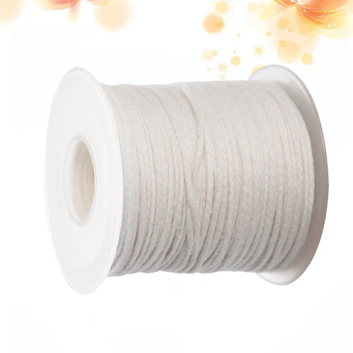 Cotton braided wick roll white 10m 2