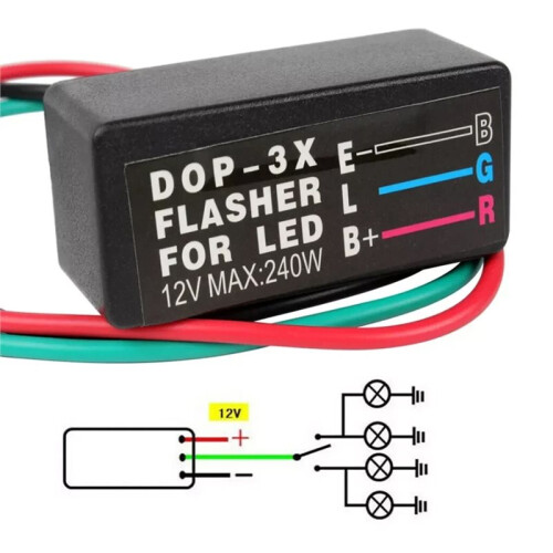 Universelles 3-Pin-LED-Blinkerrelais für Auto und Motorrad (LED-Blinker) 1