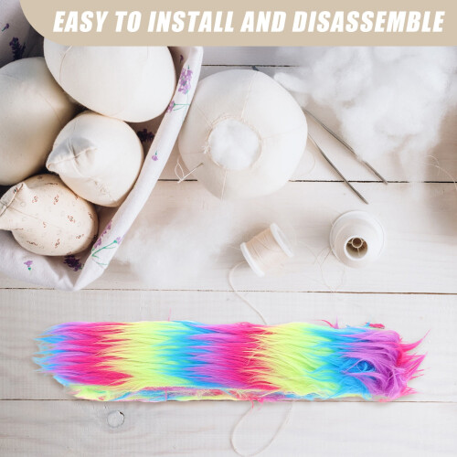 Faux Fur Fabric Strips for DIY Projects and Home Use, Multi Colored Soft Washable Craft Fabric, 4pcs 2