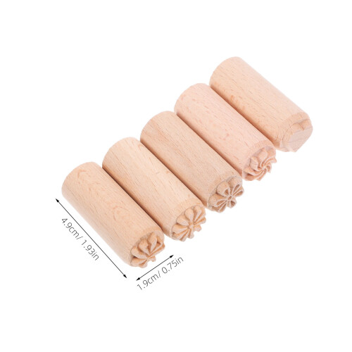 Wooden Clay Embossing Stamp Set 5 pieces 1