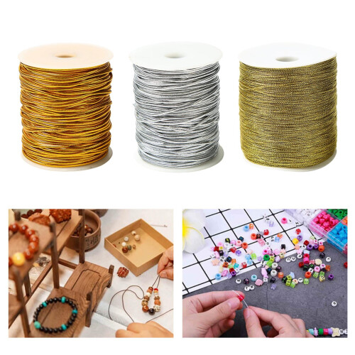Metallisk elastisk snor 0,8–2,0 mm til hobby og smykker 1