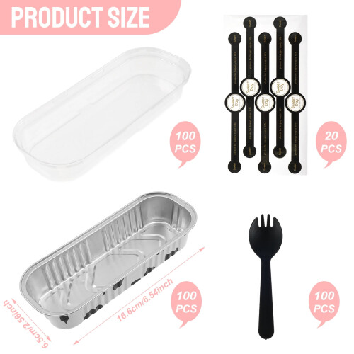 Minibrödformar med lock, 100-pack aluminiumfolie 1