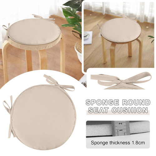 Coussin de chaise rond en polyester de 30 cm avec attaches 1