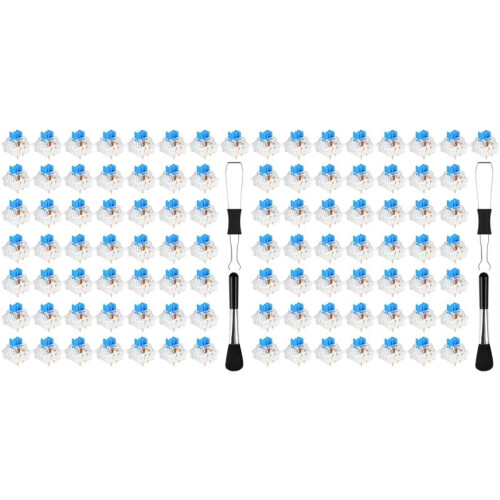 100 Interrupteurs de Clavier Bleus, Interrupteurs Mécaniques Tactiles à  à 3 Broches, Kit de Remplacement Complet à Monter Soi-Même