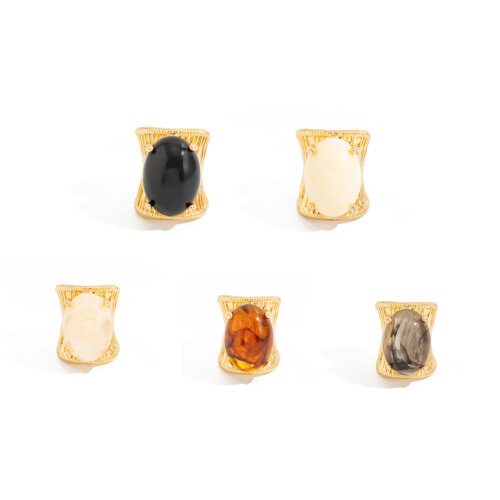 Einzigartiges geometrisches Ring-Breitband-Design mit-Creme 1