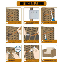 130 Ft Plastic Wicker Repair Supplies, Wicker Repair Kit, Synthetic Rattan Material for Patio Chair Repair Flat Wicker