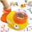 Cat Feeder, Duck-Shaped Cat Treat Dispenser, Interactive Slow Feeder, Push-Button Toy A 3