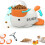 Cat Feeder, Duck-Shaped Cat Treat Dispenser, Interactive Slow Feeder, Push-Button Toy A 4