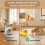 Cat Feeder, Duck-Shaped Cat Treat Dispenser, Interactive Slow Feeder, Push-Button Toy A 7
