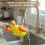 Cat Feeder, Duck-Shaped Cat Treat Dispenser, Interactive Slow Feeder, Push-Button Toy A 8