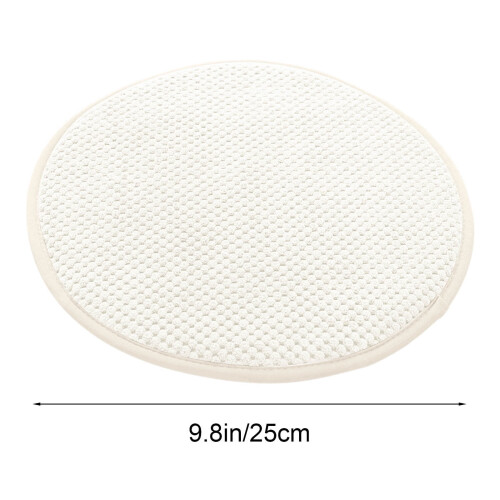 Rund sittdyna i vit polyester med boxkant 2