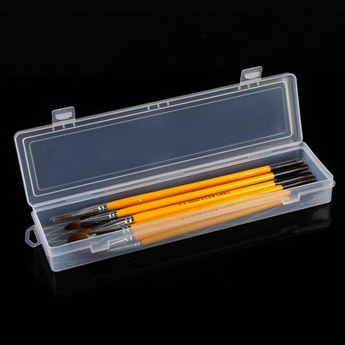 Caja de almacenamiento rectangular transparente con tapa abatible (1 unidad) 2