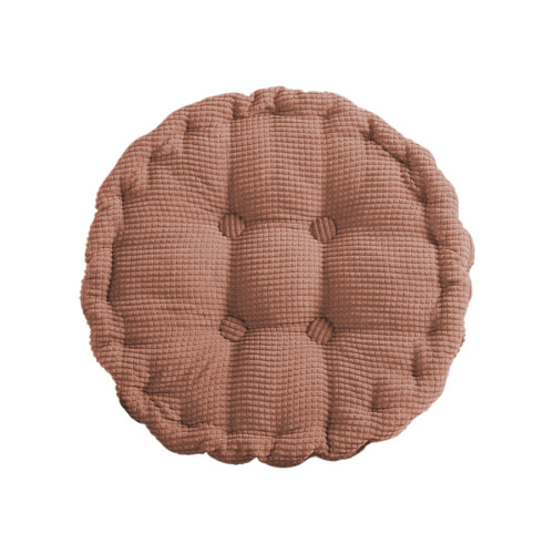 Brun polyester meditationspude med randsyet kant 1