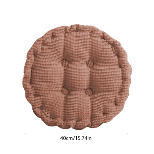 Brun polyester meditationspude med randsyet kant 2