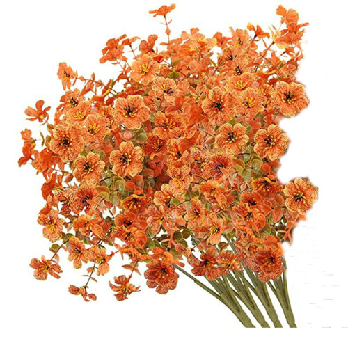 Flores artificiais de outono, hastes de Forsythia, pacote com 4 unidades de 37 cm (14,5 polegadas)