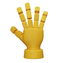 Modelo de mano articulada de plástico amarillo (1 unidad)