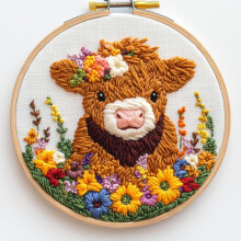 Nålstanskit Highland Cow Design 20x20cm