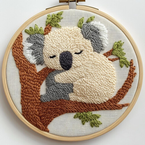 Baby-Koala-Punch-Needle-Set – DIY-Stickset mit