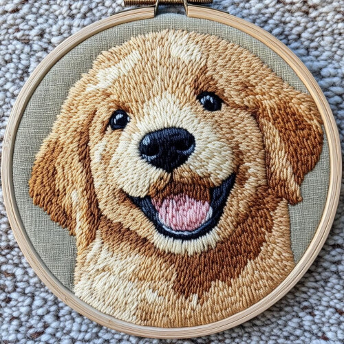 Κιτ βελόνας για μωρά Golden Retriever – 20x20cm DIY