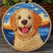 Nålstansningssats Golden Retriever – Nybörjarset med