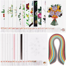 12 skabeloner til quilling med blomster og fugle og 360Paper