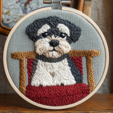 Baby Schnauzer Punch Needle Kit – DIY Broderiset med