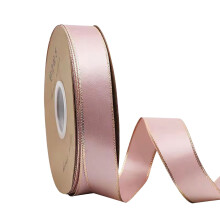 Cinta de terciopelo rojo de 2,5 cm x 25 yardas con borde alambrado