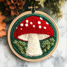 Nålstanskit Röd Svamp Grön 20x20cm