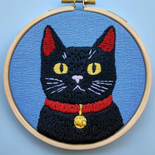 Nålstanskit Svart kattmönster 20x20cm